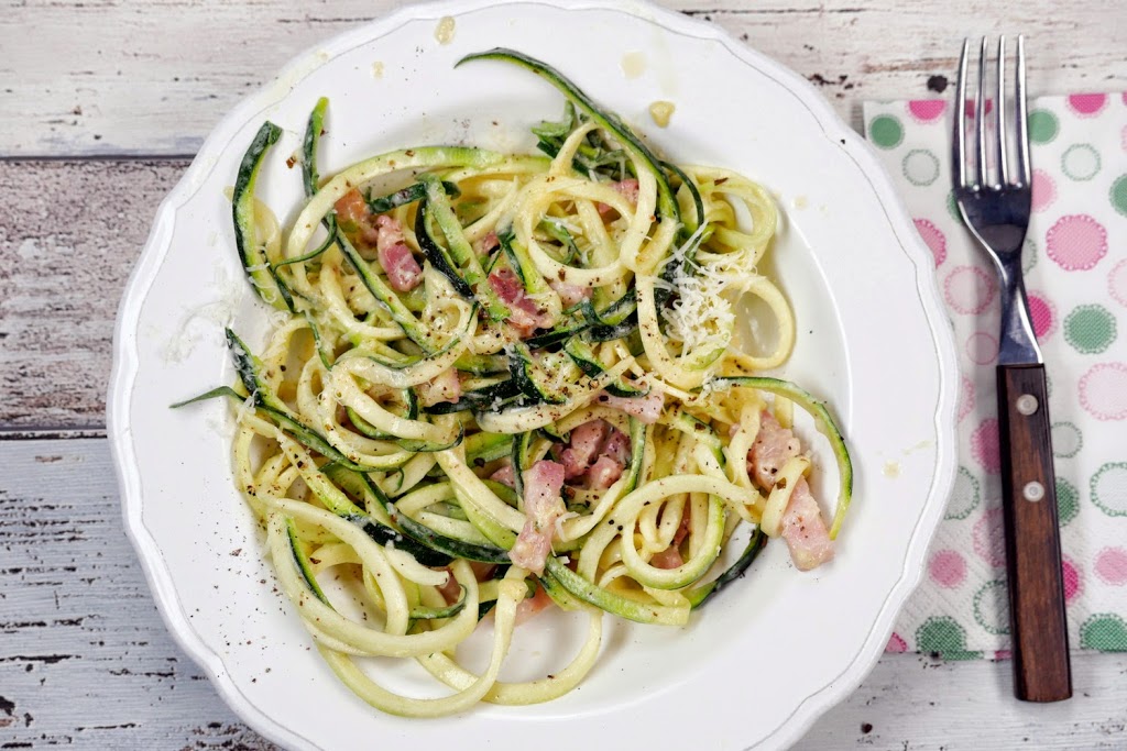 Low Carb Zucchini-Nudeln Carbonara - Gaumenfreundin - Food &amp; Family Blog