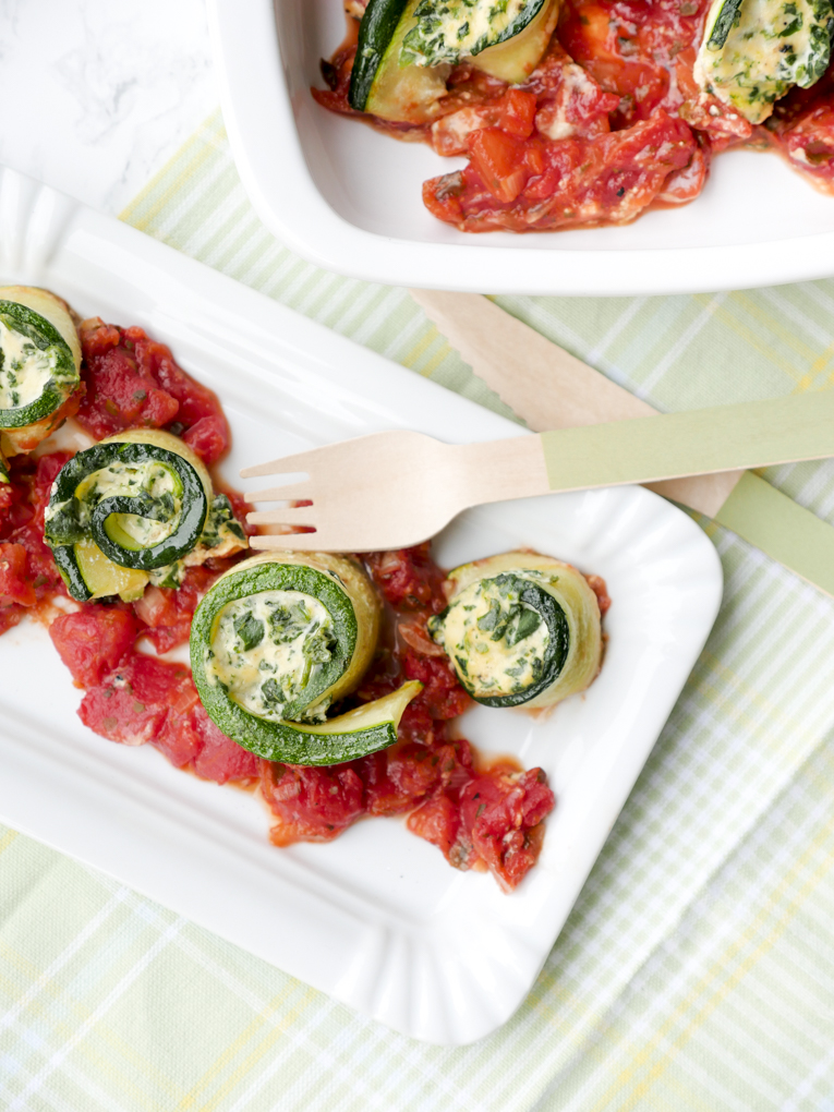 Zucchini-Cannelloni mit Ricotta, Spinat und Tomaten für 4 WW SmartPoints - Gaumenfreundin Foodblog #ww #4sp #rezept #lowcarb