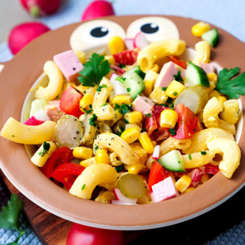Nudelsalat für Kinder vom Foodblog Gaumenfreundin