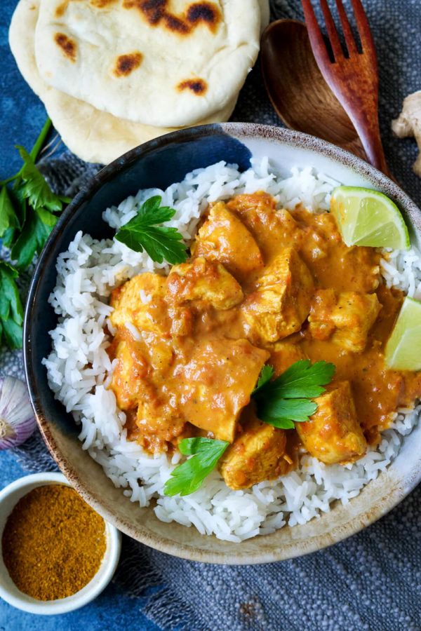 Curry auf indische Art mit Reis