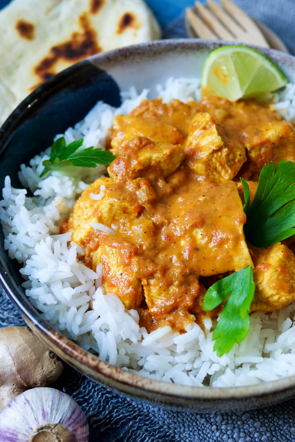 Indisches Hähnchen-Curry mit Reis