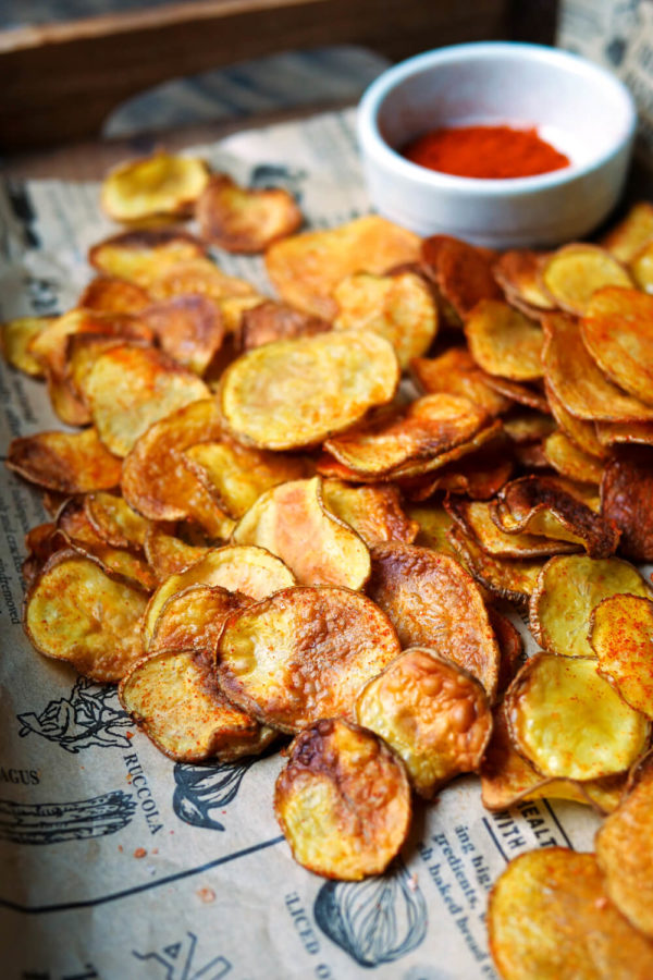 Kartoffelchips selber machen aus dem Ofen