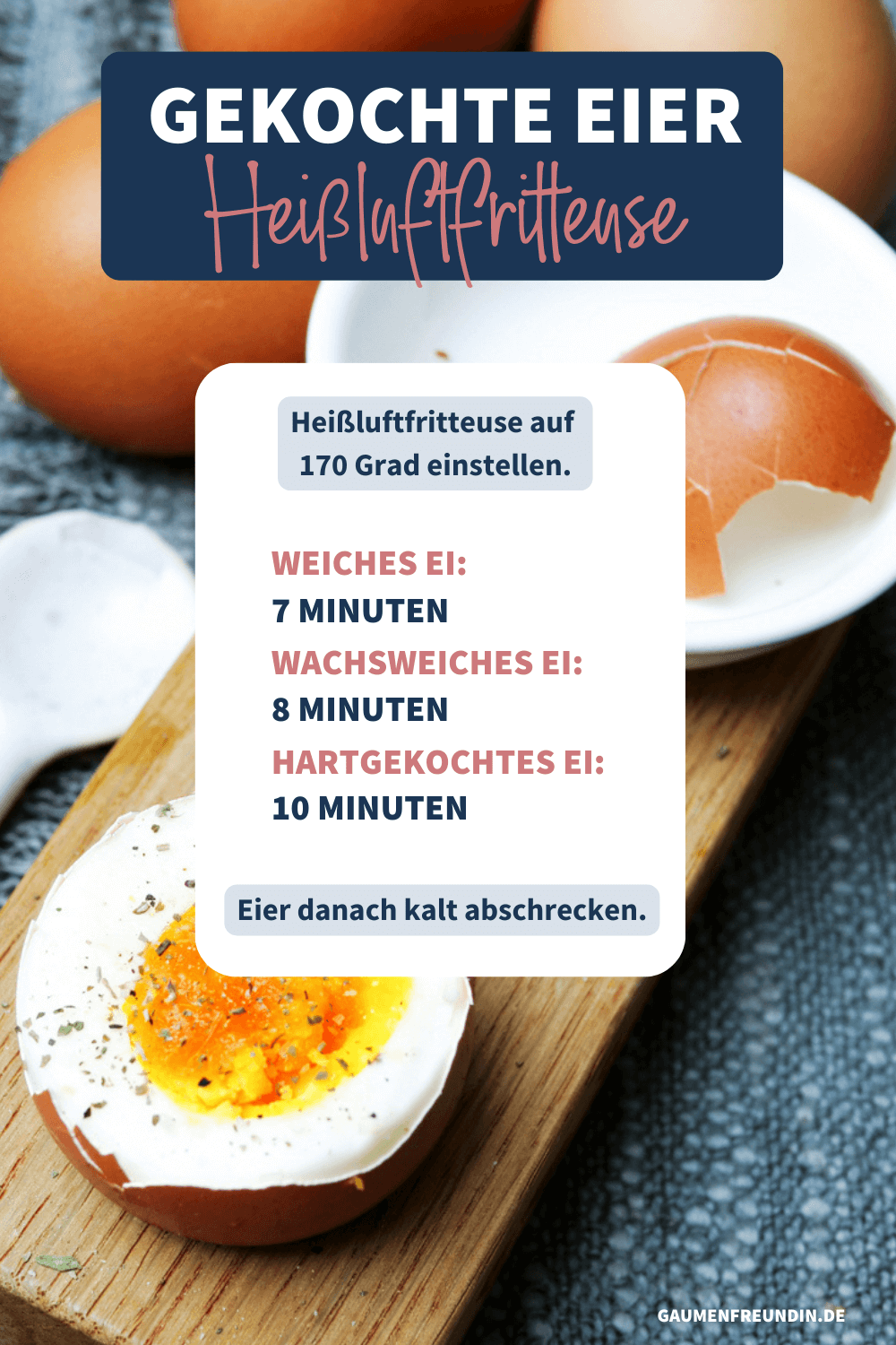 Eier in der Heißluftfritteuse kochen
