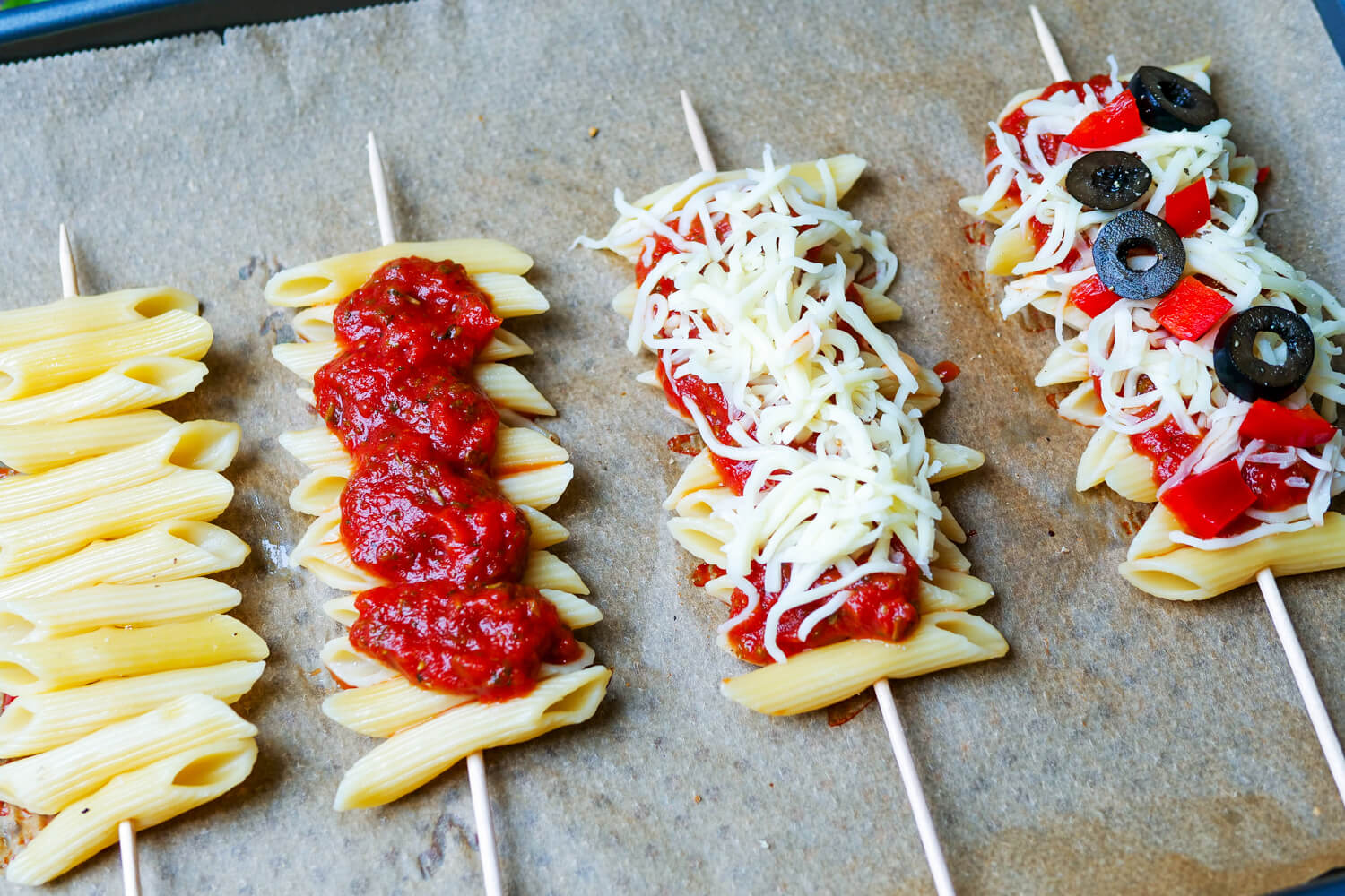 Pizza-Pasta-Sticks einfache Zubereitung