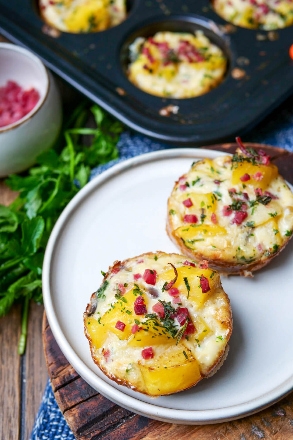Kartoffelmuffins mit Speck und Ei